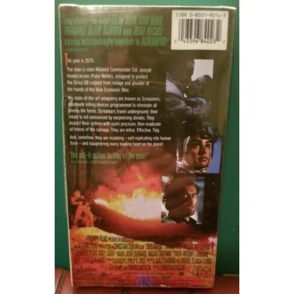1995 Screamers VHS Sci Fi Horror Philip K. Dick Peter Weller Jennifer Rubin NOS - Picture 2 of 2